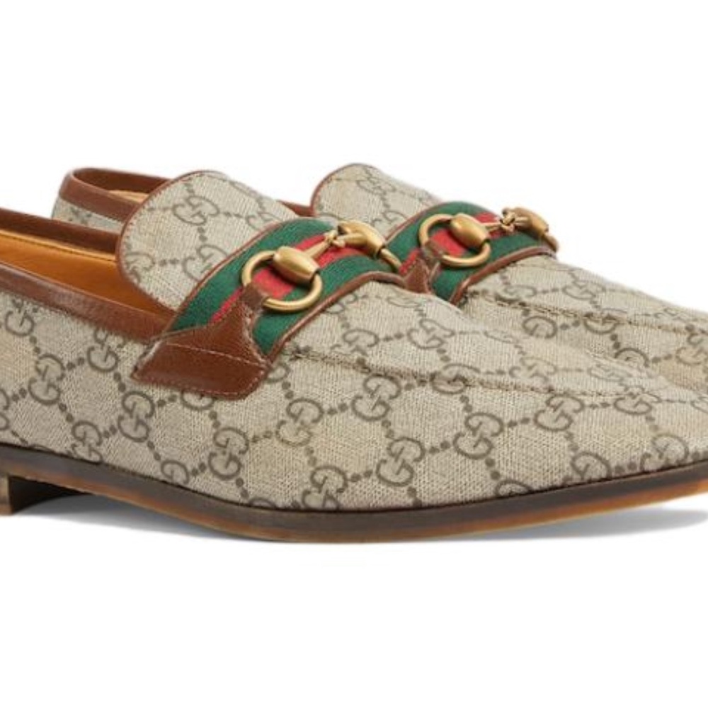 GUCCI Men's GG Supreme Horsebit Loafer Size 10 (US) Beige NIB 759648 FACIQ 9756 - Picture 5 of 11